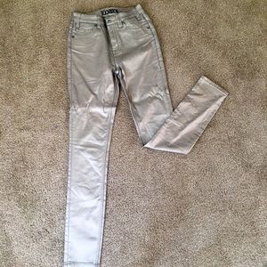 Gold High Rise Skinny Jeans